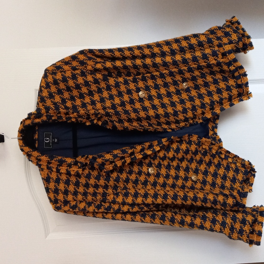 G by Giuliana navy blue and mustard color waist line jacket. Size M.